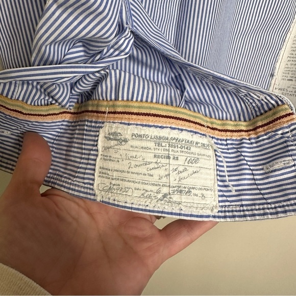 Trovata Birds of Paradis Valdir Shirt Blue Stripe Size L - Picture 4 of 10